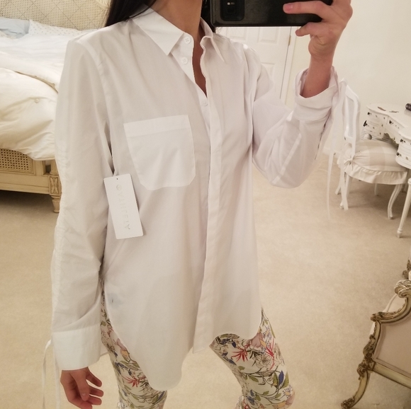 Athleta Tops - NWT Athleta Round Trip Shirt, White long sleeve, S